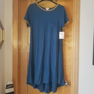 NWT LuLaRoe Carly Blue Dress Size Large
